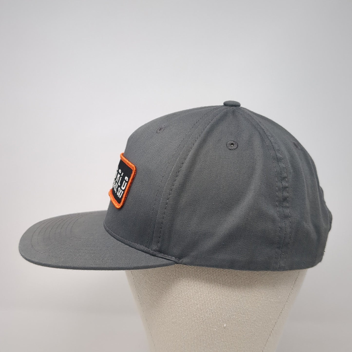 World Cycle & XC Ski Patch Snapback Hat Gray One Size Solid Outdoor