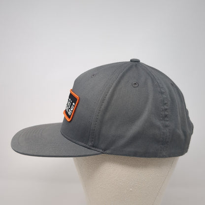 World Cycle & XC Ski Patch Snapback Hat Gray One Size Solid Outdoor