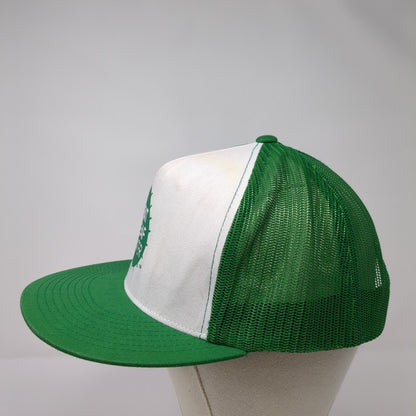 Fat Leaf Water Snapback Mesh Back Trucker Hat Green OSFA Yupoong