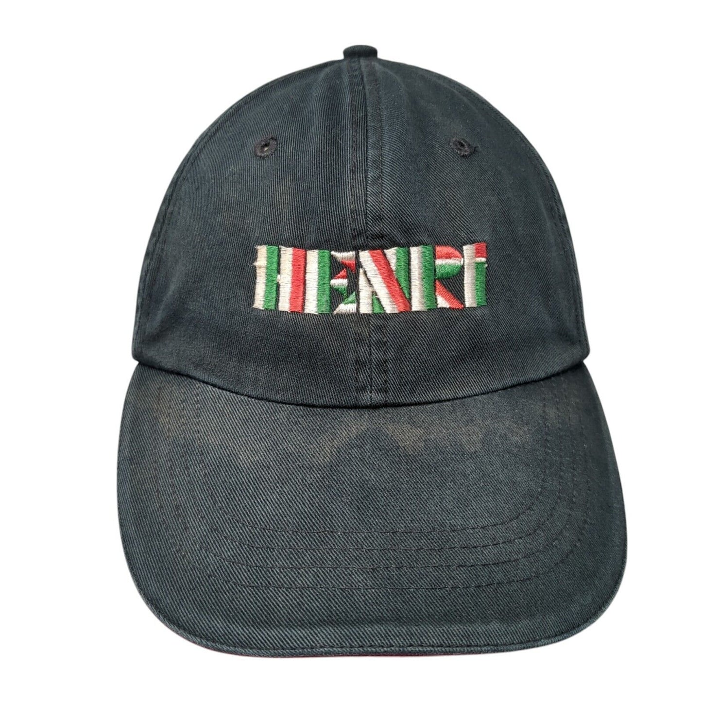 HENRI Strapback Hat Green One Size Adjustable Embroidered 6 Panel Falcon