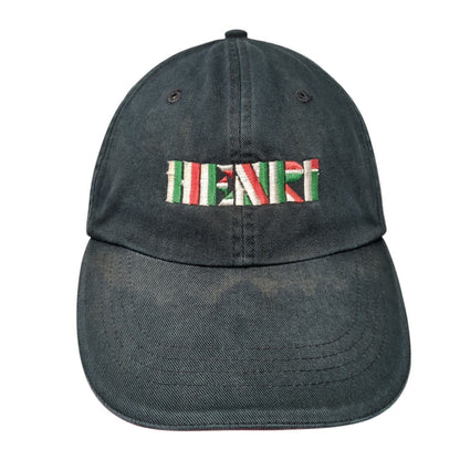 HENRI Strapback Hat Green One Size Adjustable Embroidered 6 Panel Falcon