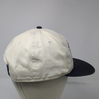 New York Yankees MLB New Era 5 Panel Hat Beige Blue One Size Snapback Cotton