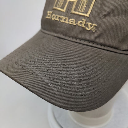 Hornady Strapback Hat Brown One Size Embroidered Adjustable 6 Panel Ammo Guns