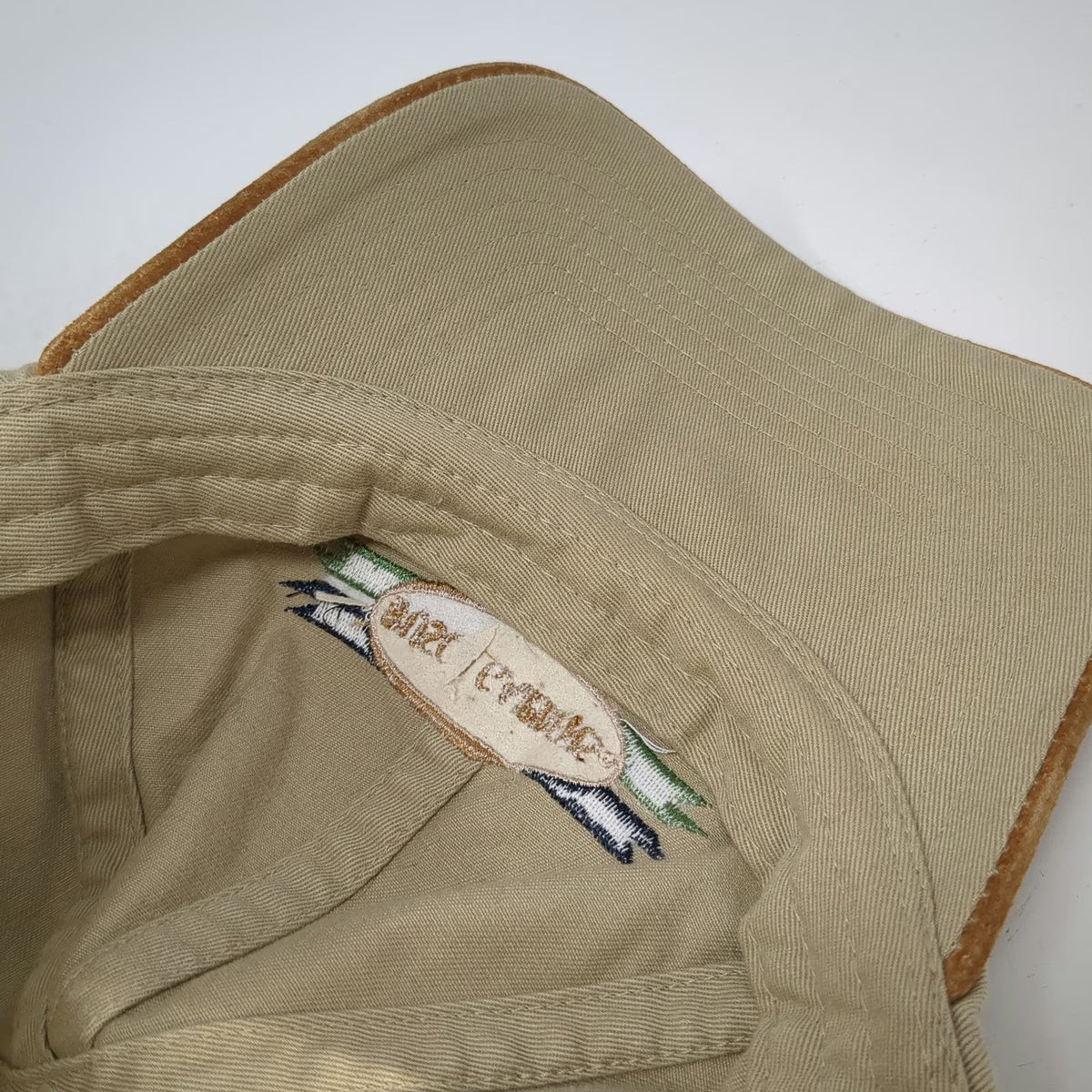 Royal Busch Gardens Baseball Cap Beige Brown One Size Suede Brim Strapback Hat