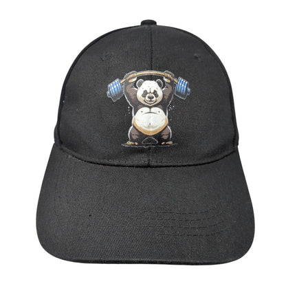Panda Deadlift Slideback Hat Black One Size Adjustable Vent Holes