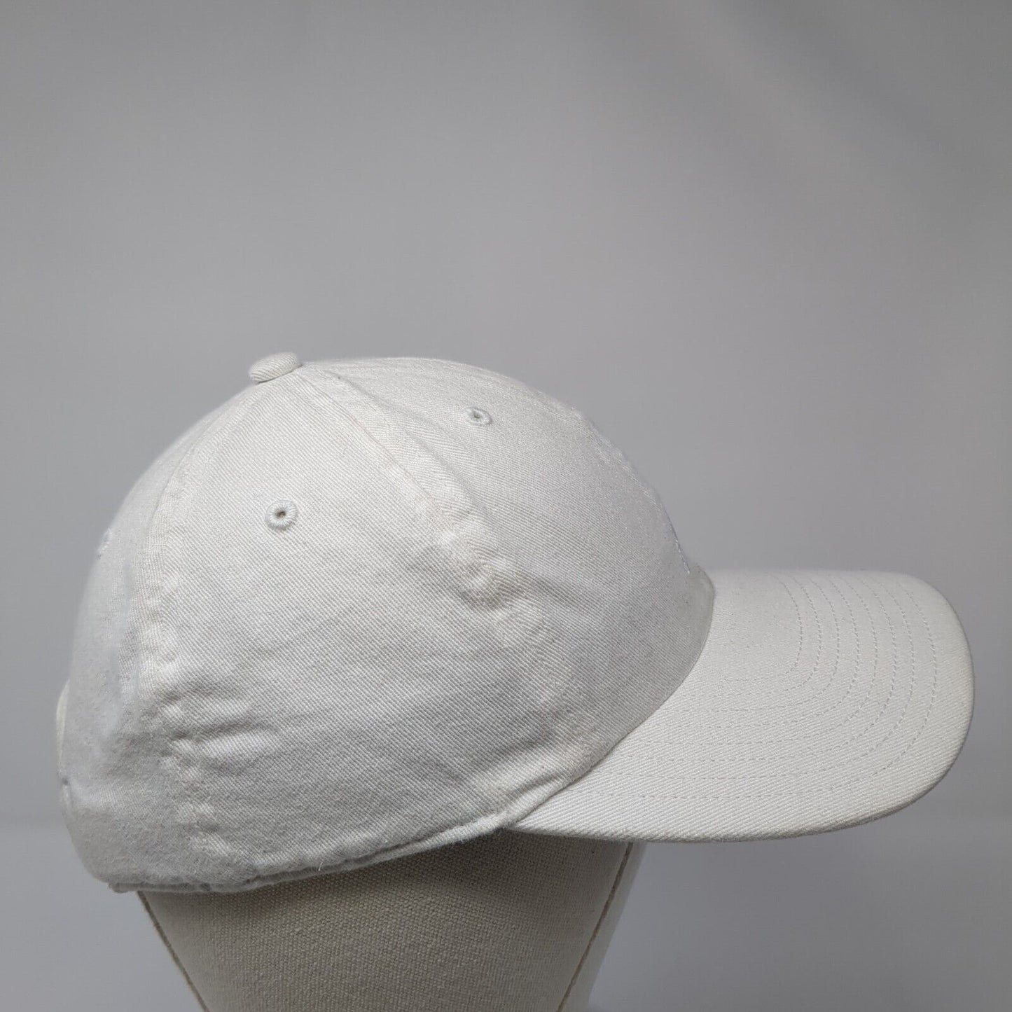 Adidas Slideback Hat White One Size Adjustable Embroidered 6 Panel Cotton