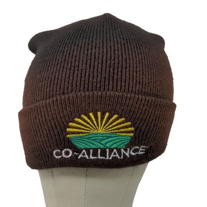 Richardson Men's Knit Beanie Hat Black Embroidered Co-Alliance Seeds Logo