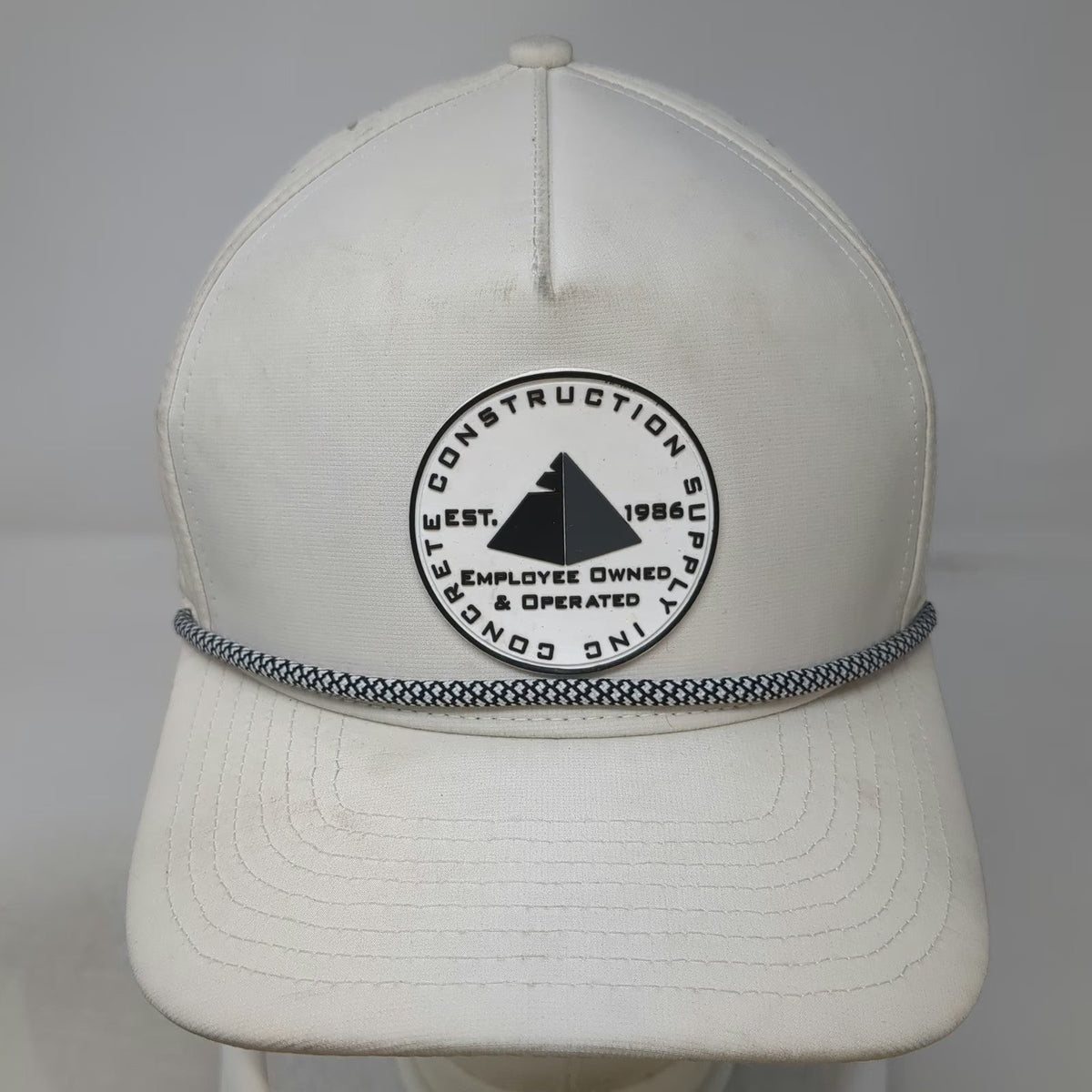 Blackhawk Trucker Hat White One Size Concrete Supply Inc Construction Snapback
