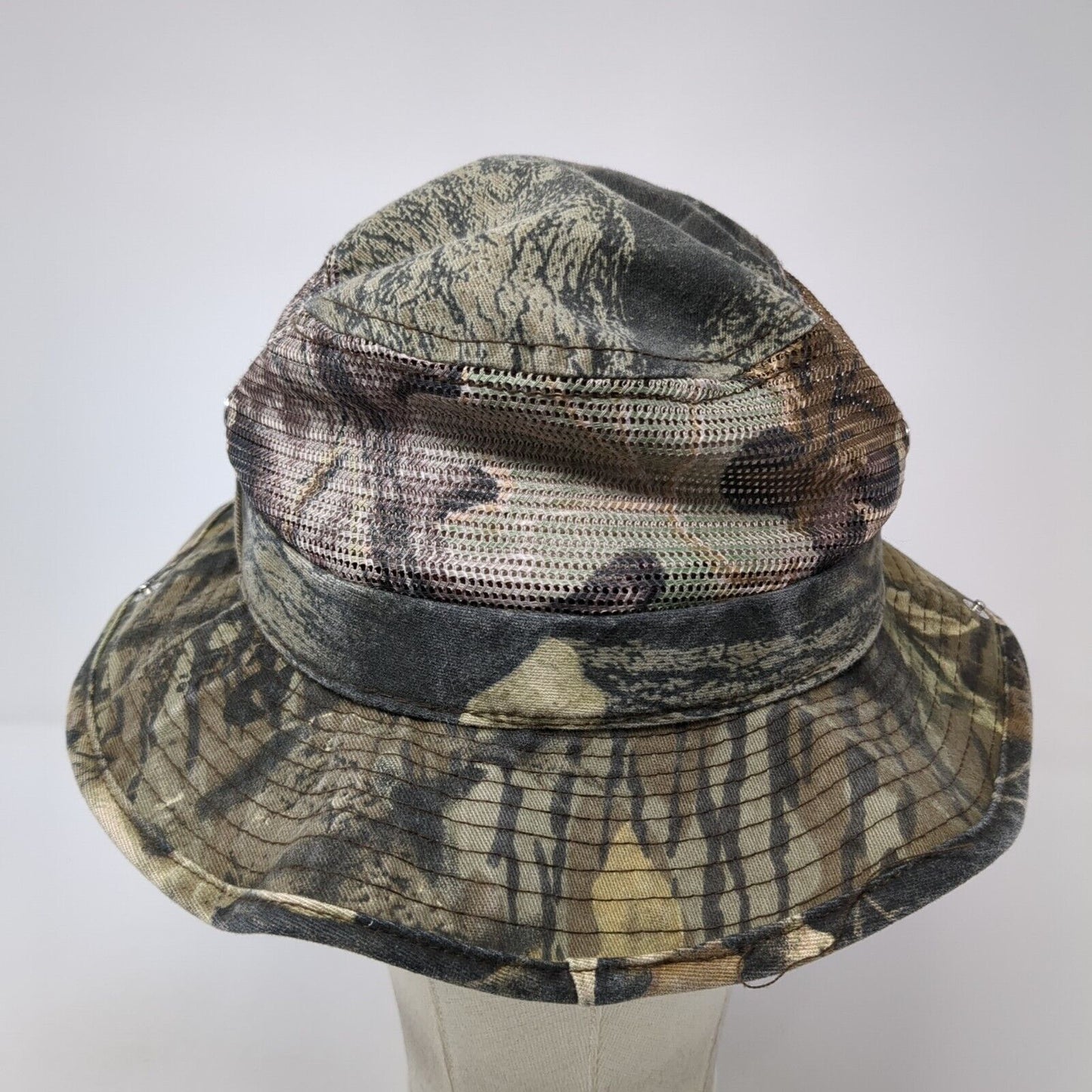 Unbranded Bucket Hat Camo Medium Chin Strap Foldable Mesh Trim Hunting