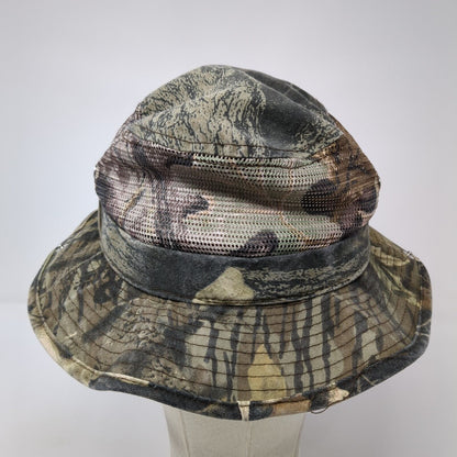 Unbranded Bucket Hat Camo Medium Chin Strap Foldable Mesh Trim Hunting