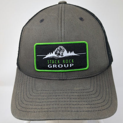 Yupoong Stack Rock Group Mountain Patch Gray Trucker Hat One Size Snapback Mesh