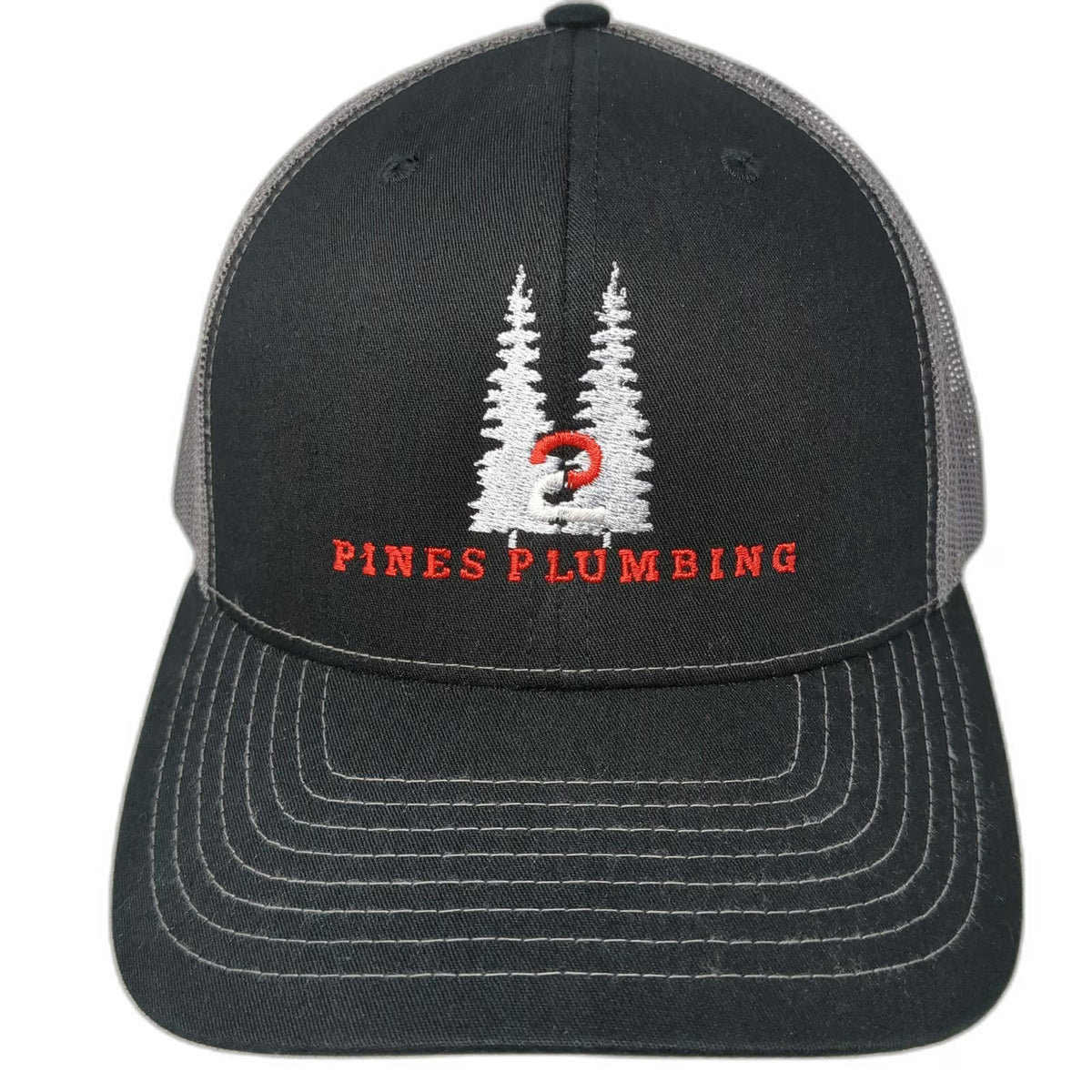 Richardson Trucker Hat Black One Size Pines Plumbing Mesh Snapback Style 112