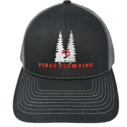 Richardson Trucker Hat Black One Size Pines Plumbing Mesh Snapback Style 112