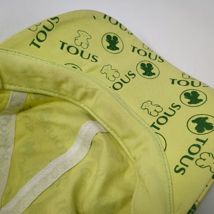 TOUS Baseball Cap Green One Size Bear Logo All-over Print Strapback Casual Hat