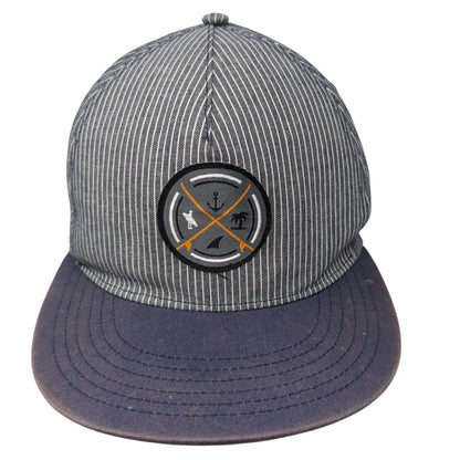 Unbranded Snapback Hat Multi OSFA Pinstripe Anchor Palm Tree Patch