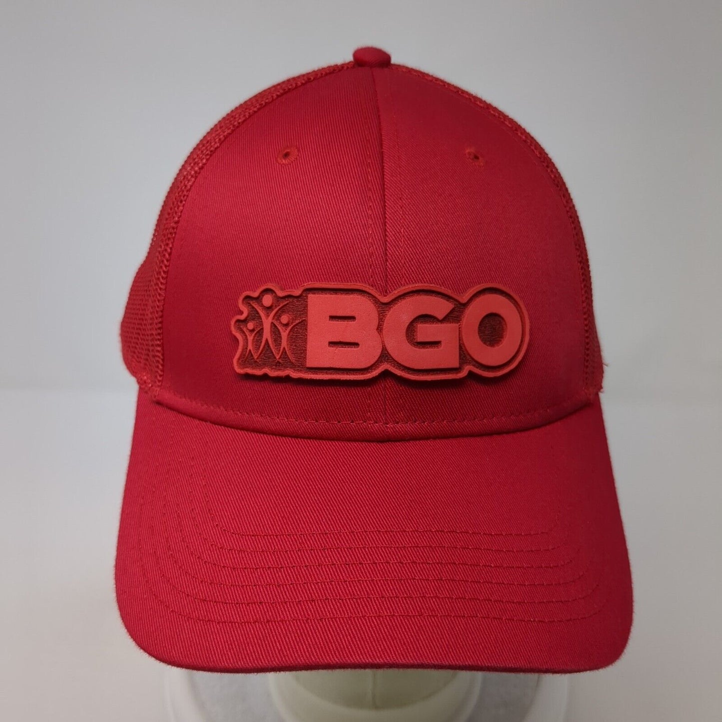 BGO Snapback Trucker Hat Red One Size Adjustable 6 Panel Mesh Back Otto