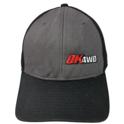 New Era Trucker Hat Black One Size OK 4WD Snapback Mesh Back Curved Bill