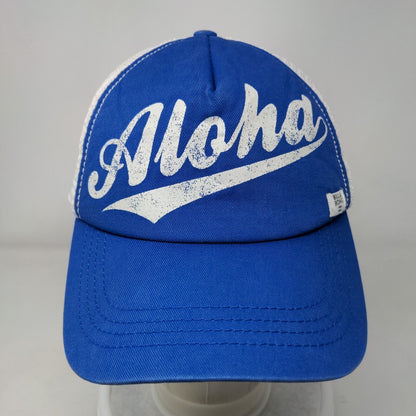 Aloha Snapback Trucker Hat Blue One Size Adjustable Mesh Back Billabong