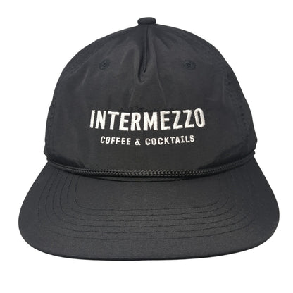 Intermezzo Coffee & Cocktails Snapback Hat Black One Size Adjustable Embroidered