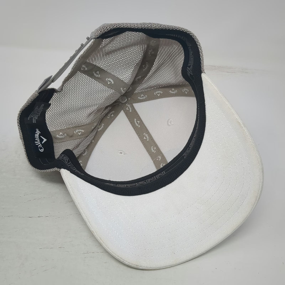 Callaway Trucker Hat White One Size Snapback Mesh Golf Performance Gear Patch