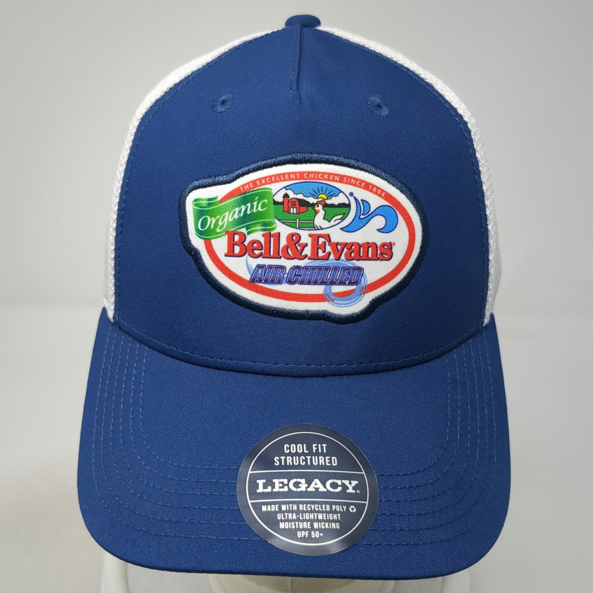 Legacy Baseball Cap Blue One Size Bell & Evans Chicken Air Chilled Mesh Hat