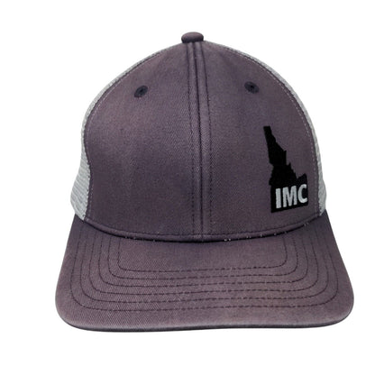 IMC Idaho Materials & Construction Snapback Trucker Hat Blue OSFA Mesh Back