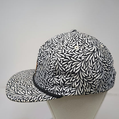 Imperial 5 Panel White Black Idaho Leather Patch Rope Cord One Size Hat