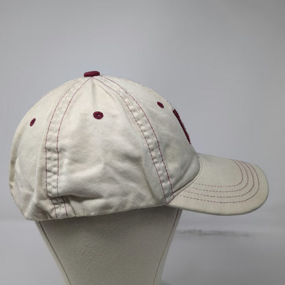 Cinch Jeans Beige Red Baseball Cap Hat M Shield Patch Fitted Contrast Stitch