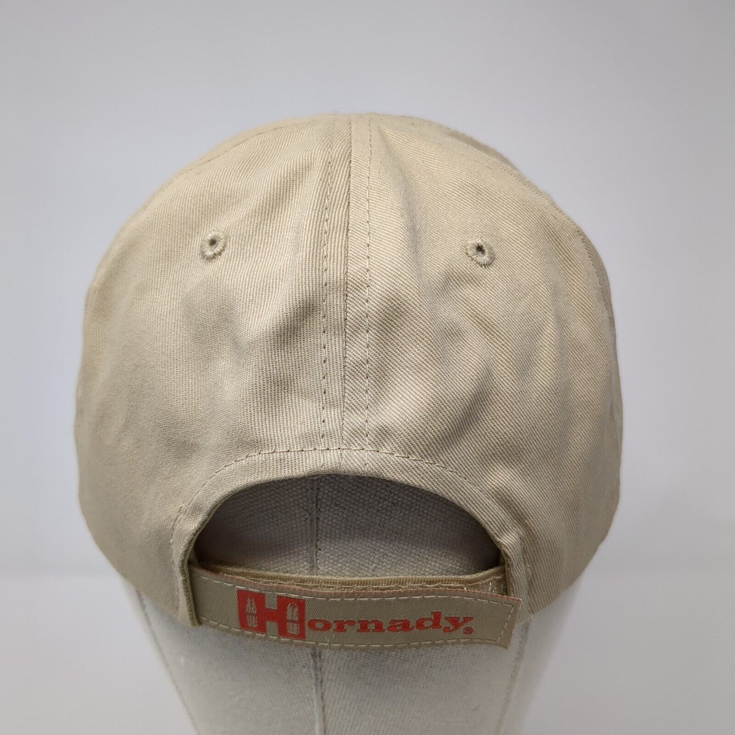 Hornady Strapback Hat Tan One Size Adjustable Embroidered 6 Panel Cotton