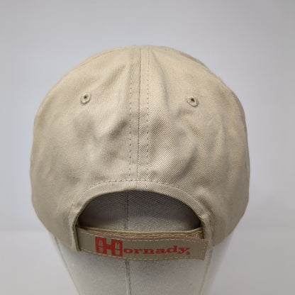 Hornady Strapback Hat Tan One Size Adjustable Embroidered 6 Panel Cotton