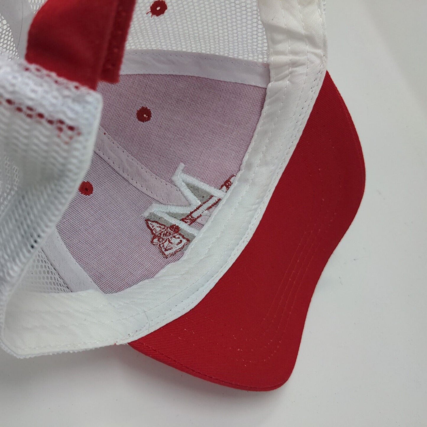 Mississippi Braves Strapback Mesh Back Hat Red White Embroidered Logo MLB