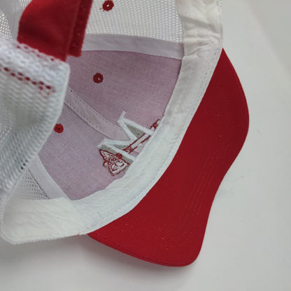 Mississippi Braves Strapback Mesh Back Hat Red White Embroidered Logo MLB
