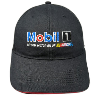 Chase Authentics Mobil 1 NASCAR Pegasus 5 Panel Black Hat One Size Strapback