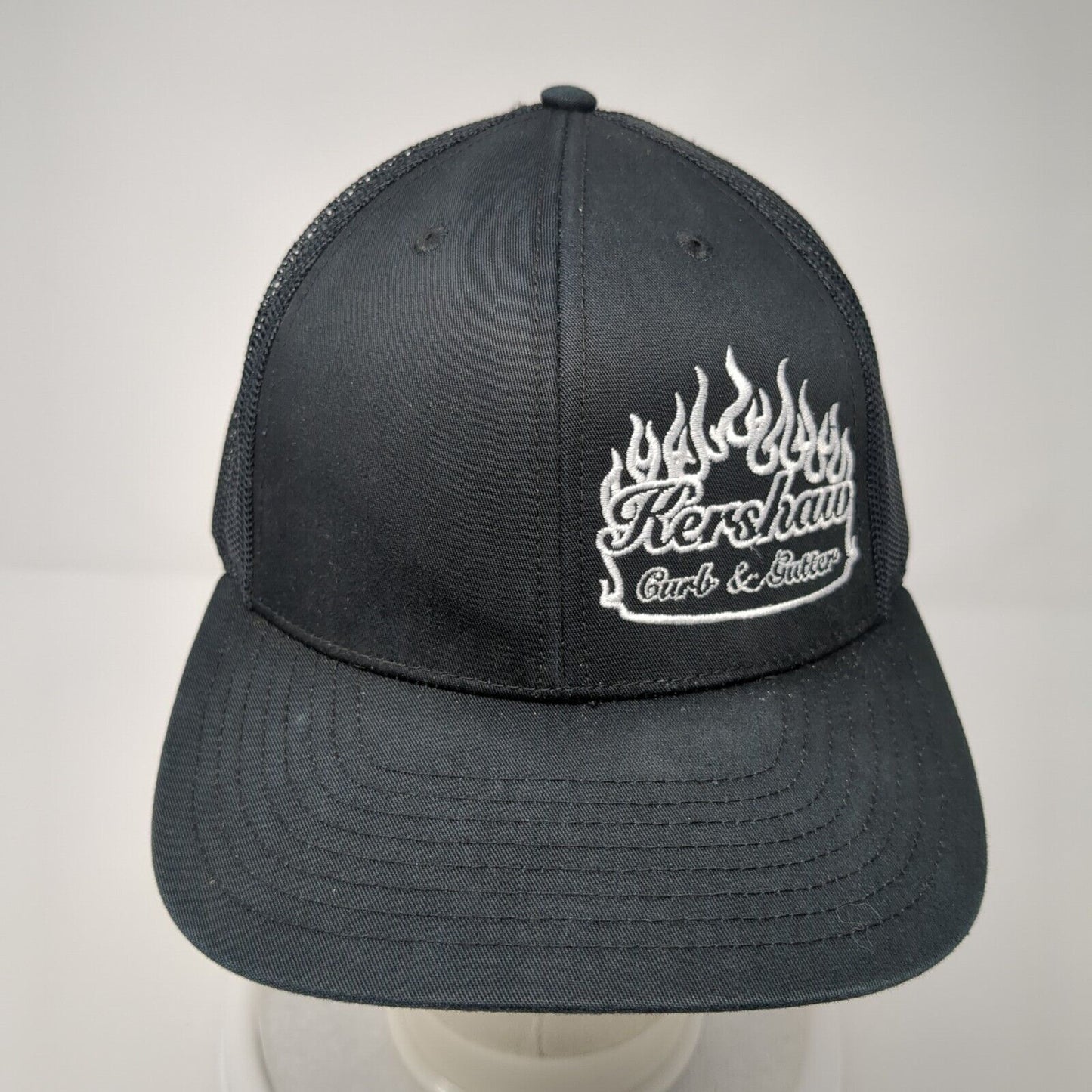 Kershaw Curb & Gutter Snapback Trucker Hat Black OS Adjustable Mesh Richardson