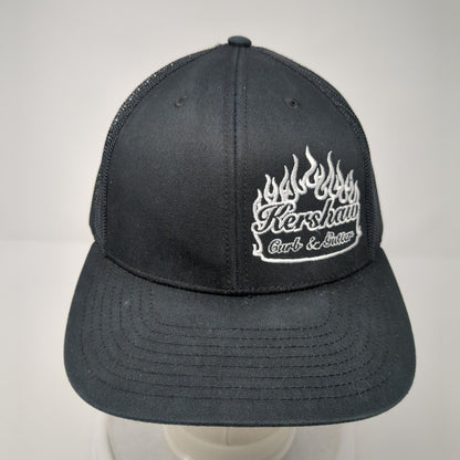 Kershaw Curb & Gutter Snapback Trucker Hat Black OS Adjustable Mesh Richardson
