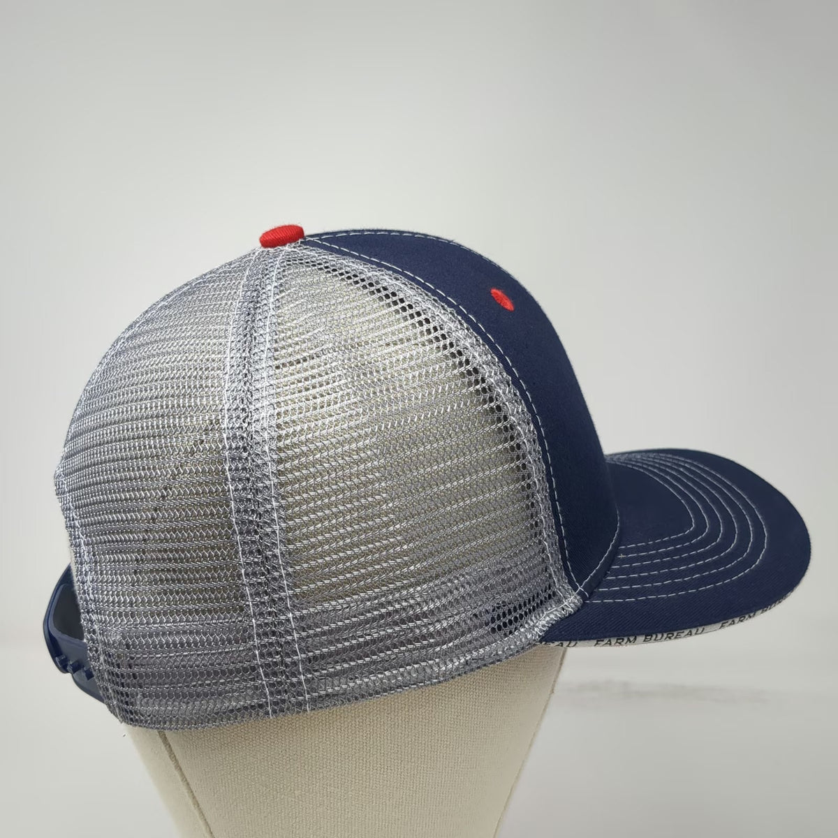 Buck's Bags Trucker Hat Blue One Size Farm Bureau Ins American Flag Underbrim