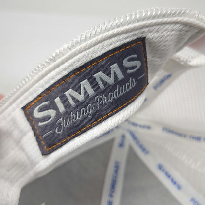 Simms Trucker Hat Blue White OSFM Tres Pescados Fly Shop Mesh Fishing Snapback