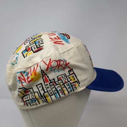 By Play Army Cap White Blue OS New York Skyline Cityscape Graphic Cotton Hat