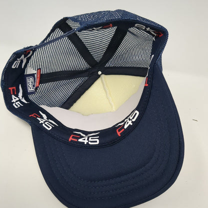 F45 Functional 45 Training Snapback Trucker Hat Blue OS Adjustable Mesh Back