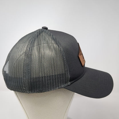 Otto Trucker Hat Gray OSFM Rome Station Oregon Leather Patch Adjustable Mesh Cap