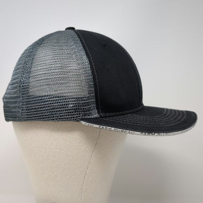 Buck's Bags Farm Bureau Ins Trucker Hat Black One Size Mesh Snapback Brim Logo