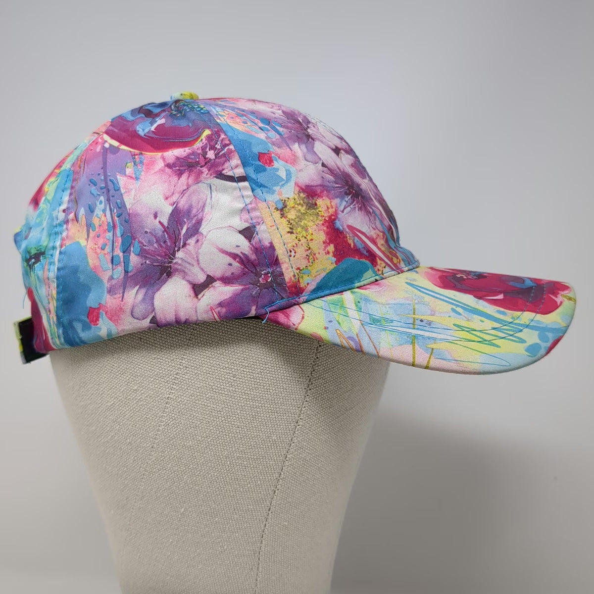 Bongo Baseball Cap Pink Floral All-Over Print One Size Strapback Hat Polyester
