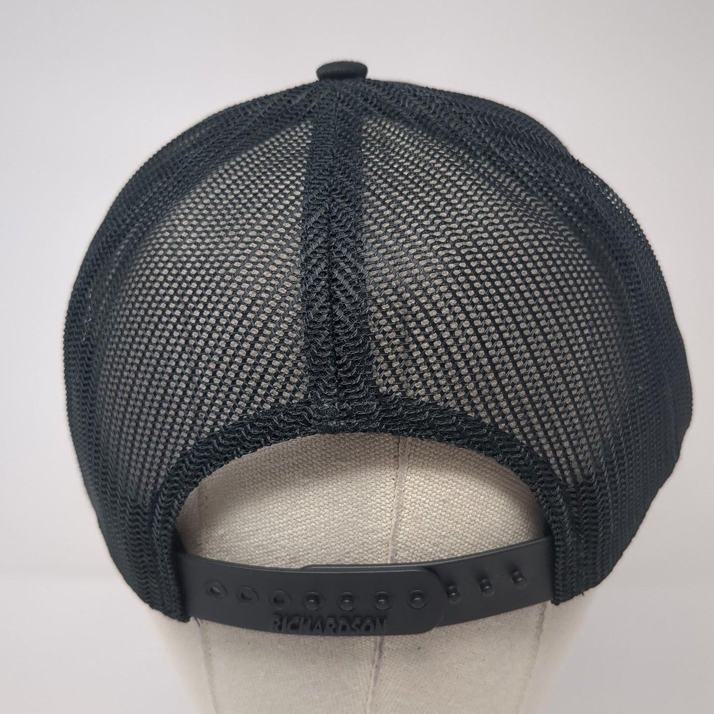 Idaho Leather Patch Snapback Trucker Hat Black One Size Mesh Back