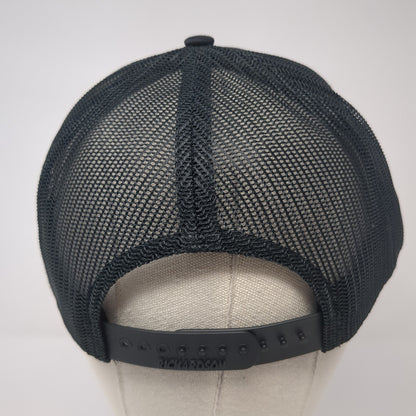 Idaho Leather Patch Snapback Trucker Hat Black One Size Mesh Back
