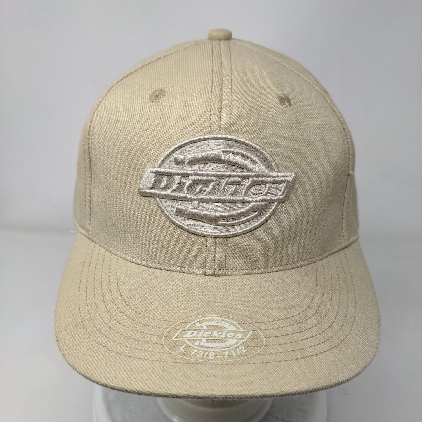 Dickies Fitted Hat Tan Large Embroidered Solid 6 Panel Vent Holes