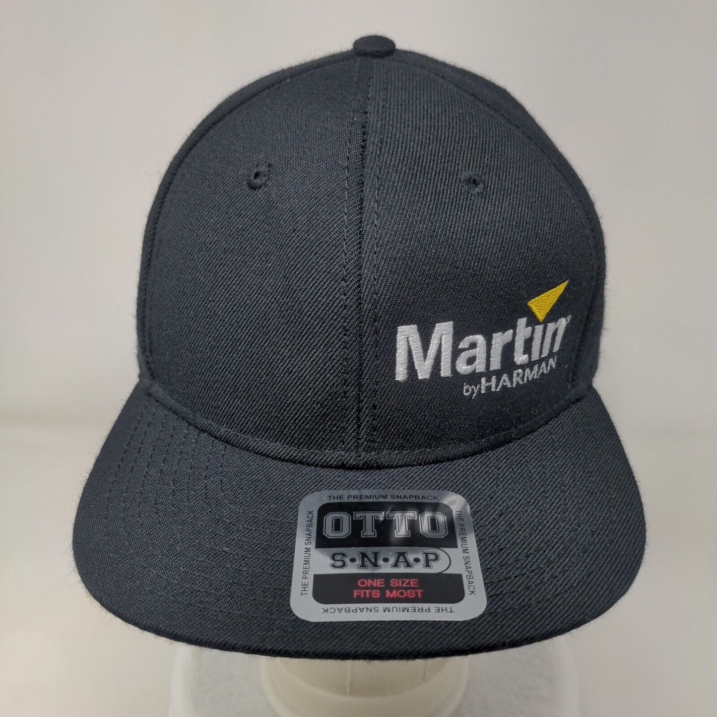 Martin by Harman Snapback Hat Black OSFM Adjustable Vented Holes 6 Panel Otto