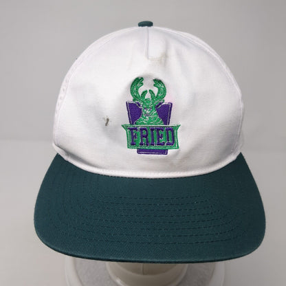 Fried Snapback Hat White One Size Adjustable Embroidered Colorblock HG