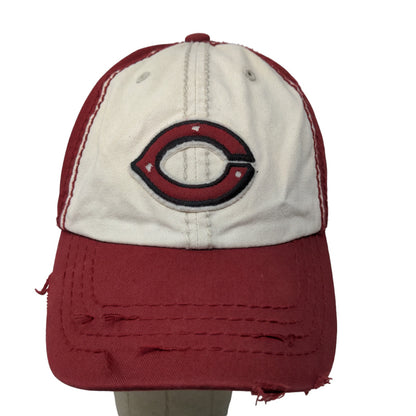 '47 Twins Men's Fitted Hat Red Cream size L Embroidered Cincinnati Reds Logo