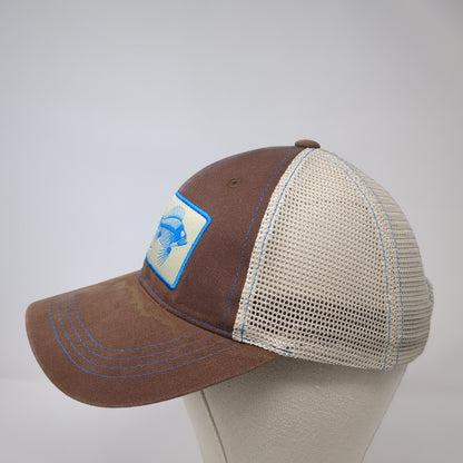 F3t Fly Fishing Trucker Hat Brown One Size Adjustable Mesh Back Costa Del Mar