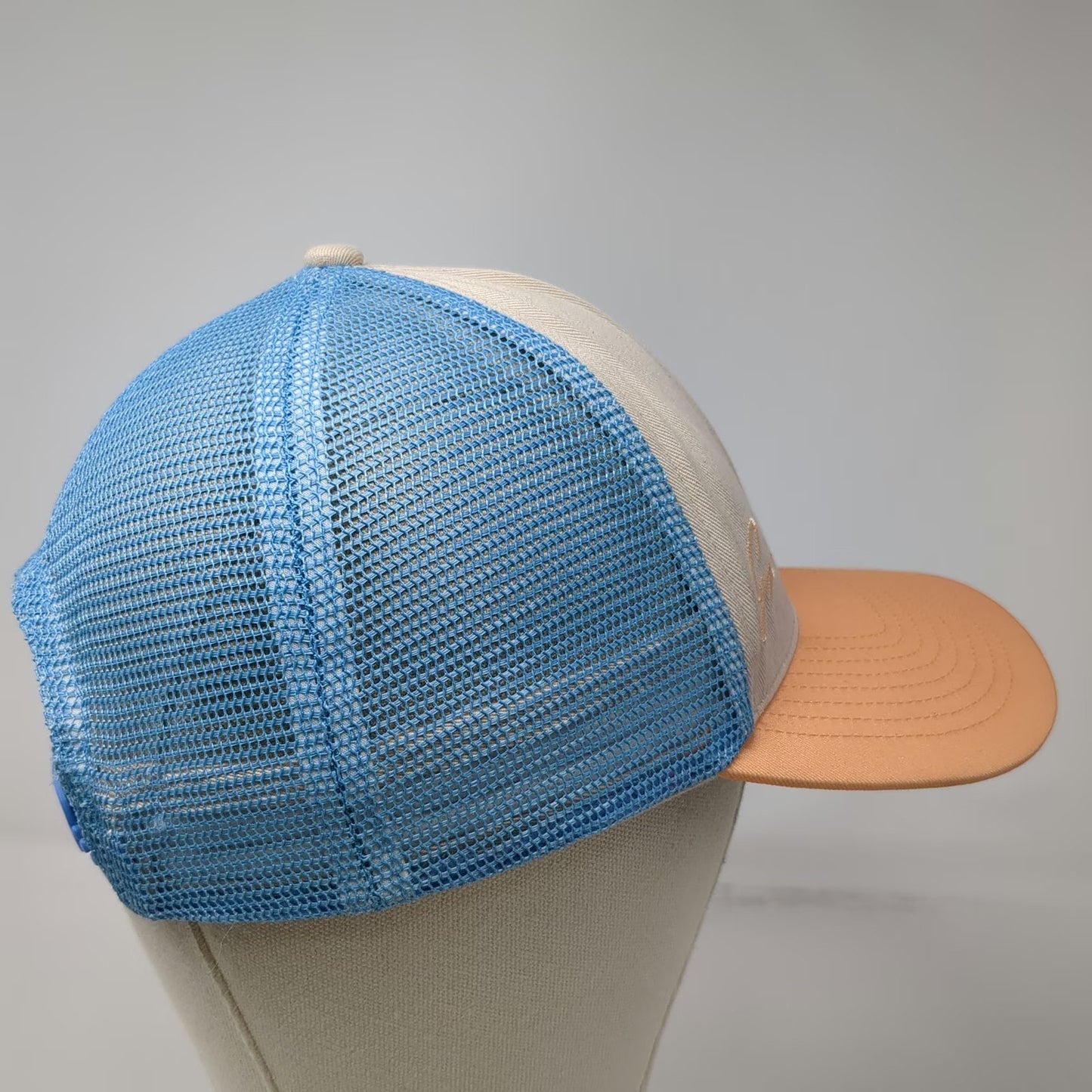 Grace Folly Trucker Hat Beige Orange Blue One Size Mesh Snapback Flat Brim Cap